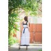 Boho Style Embroidered Sleeveless Dress "Summer Birds" White/Black